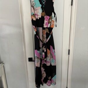 Lane Bryant Floral Maxi Dress - Black, Pink, Blue, Tan